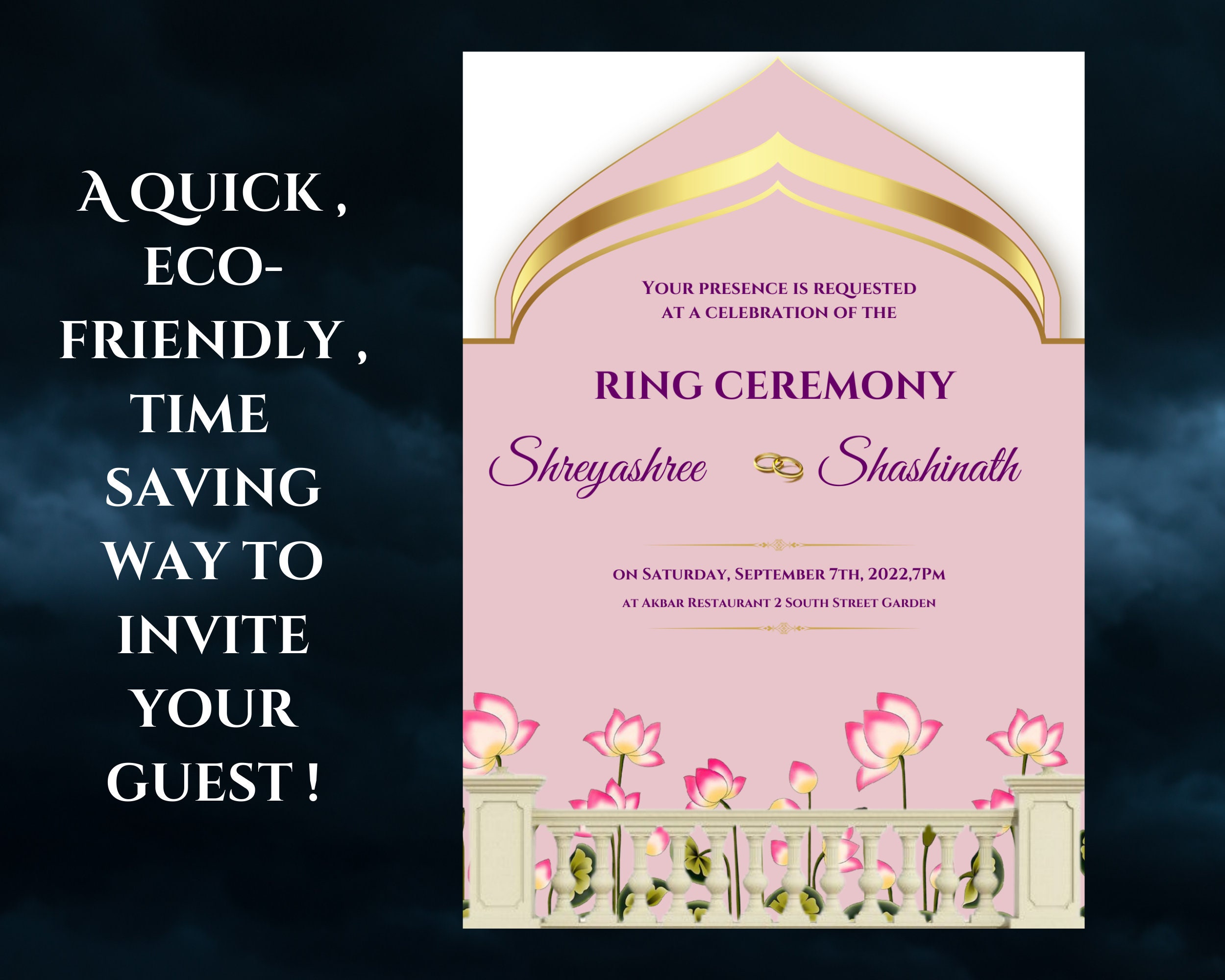 Digital Indian Engagement Invites & Indian Ring Ceremony Invite ,  Nitchayathartham Invite, Indian Wedding Cards , Indian Digital Invite Card  - Etsy