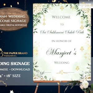 Sri Sukhmani sahib welcome board as akand path signs as indian welcome boards in sikh wedding signs, Anand karaj signs,indian wedding boards