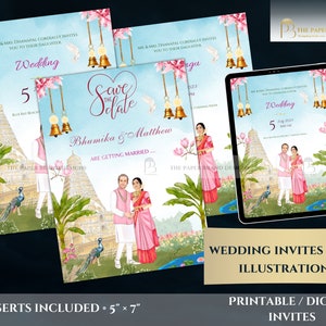 Indian wedding invite & as digital indian wedding invites ,indian engagement invite , sangeet invite in Hindu wedding cards , indian cards