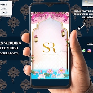 Vídeo de convite de casamento indiano, convite animado indiano, vídeo de convite indiano, convite hindu, convite indiano digital, convite indiano | Personalizável