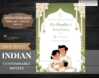 Indian Naming Ceremony Invitation as indian Cradle ceremony invitation in Namkaran invite Annaprashan Invitation for cradle ceremony signs