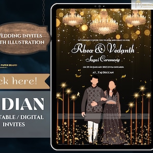 indian sangeet invite & as digital wedding invites ,indian engagement invite , sangeet invite in Hindu wedding cards , ring ceremony invite