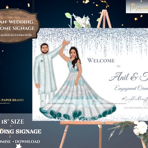 Cartelli di benvenuto per il fidanzamento indiano, poster sagai per la bacheca di benvenuto mehndi come cerimonia dell'anello Cartelli di benvenuto, cartelli di fidanzamento indiani, cartelli sagai