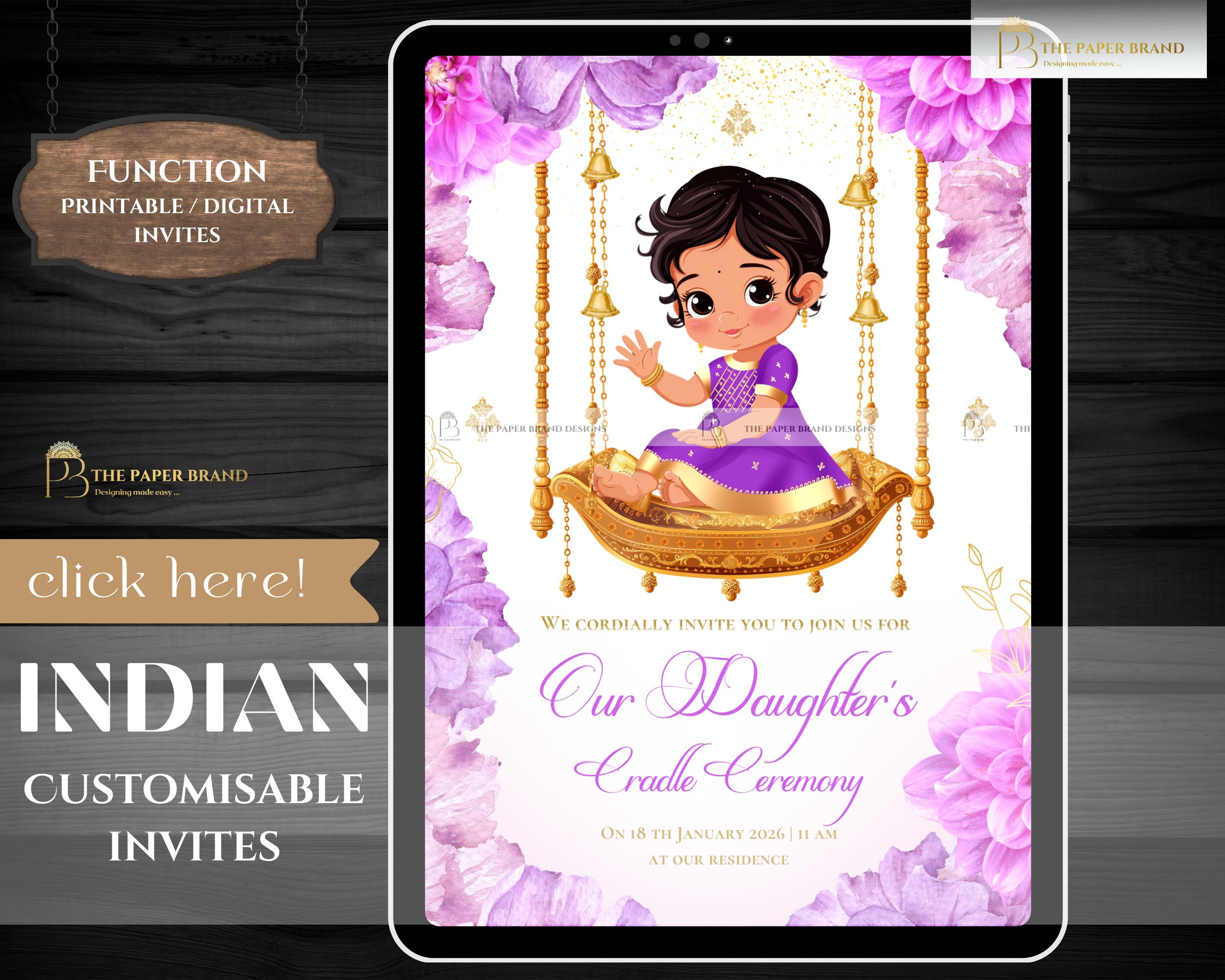 Indian Naming Ceremony Invitation as indian Cradle ceremony invitation in Namkaran invite Annaprashan Invitation for cradle ceremony signs