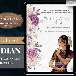Indian Bharatanatyam arangetram Invite | arangetram invite , Bharatanatyam show invite  | arangetram invitation |Bharatanatyam arangetram