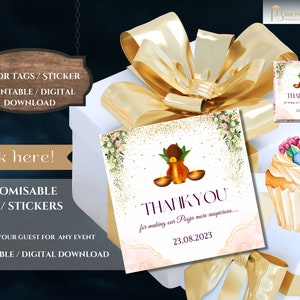 Indiase gunst tags, Indiase terugkeer gift tags, voedselkaarten, bruiloft stickers, afdrukbare dankkaart, Indiase cadeaubonnen, Indiase bruiloft tags