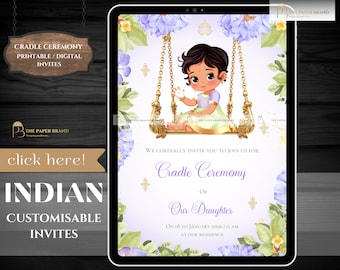 Indian Naming Ceremony Invitation as indian Cradle ceremony invitation in Namkaran invite Annaprashan Invitation for cradle ceremony signs