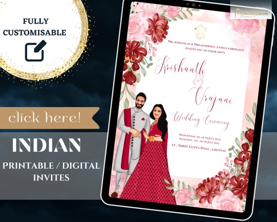 Caricature wedding sale invitation