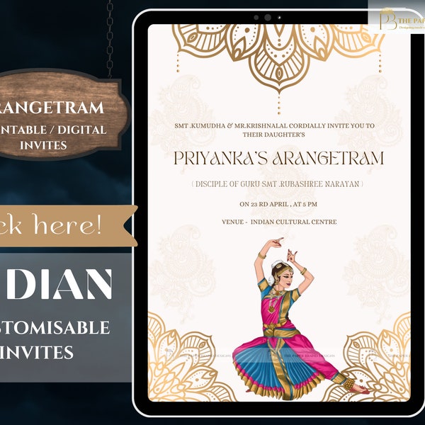 Indian Bharatanatyam arangetram Invite | arangetram invite , Bharatanatyam show invite  | arangetram invitation |Bharatanatyam arangetram