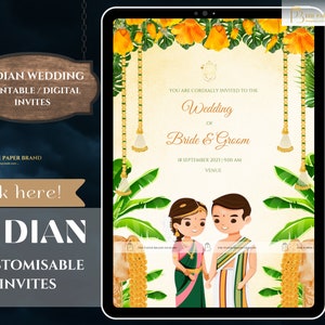 Indian wedding invite & as digital wedding invites ,indian engagement invite , sangeet invite in Hindu wedding cards , indian cards ,