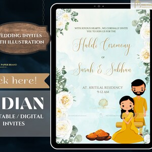 Digital Indian wedding invites &southindian wedding invite ,haldi invite ,Indian wedding card ,sangeet cards , Indian wedding invitation