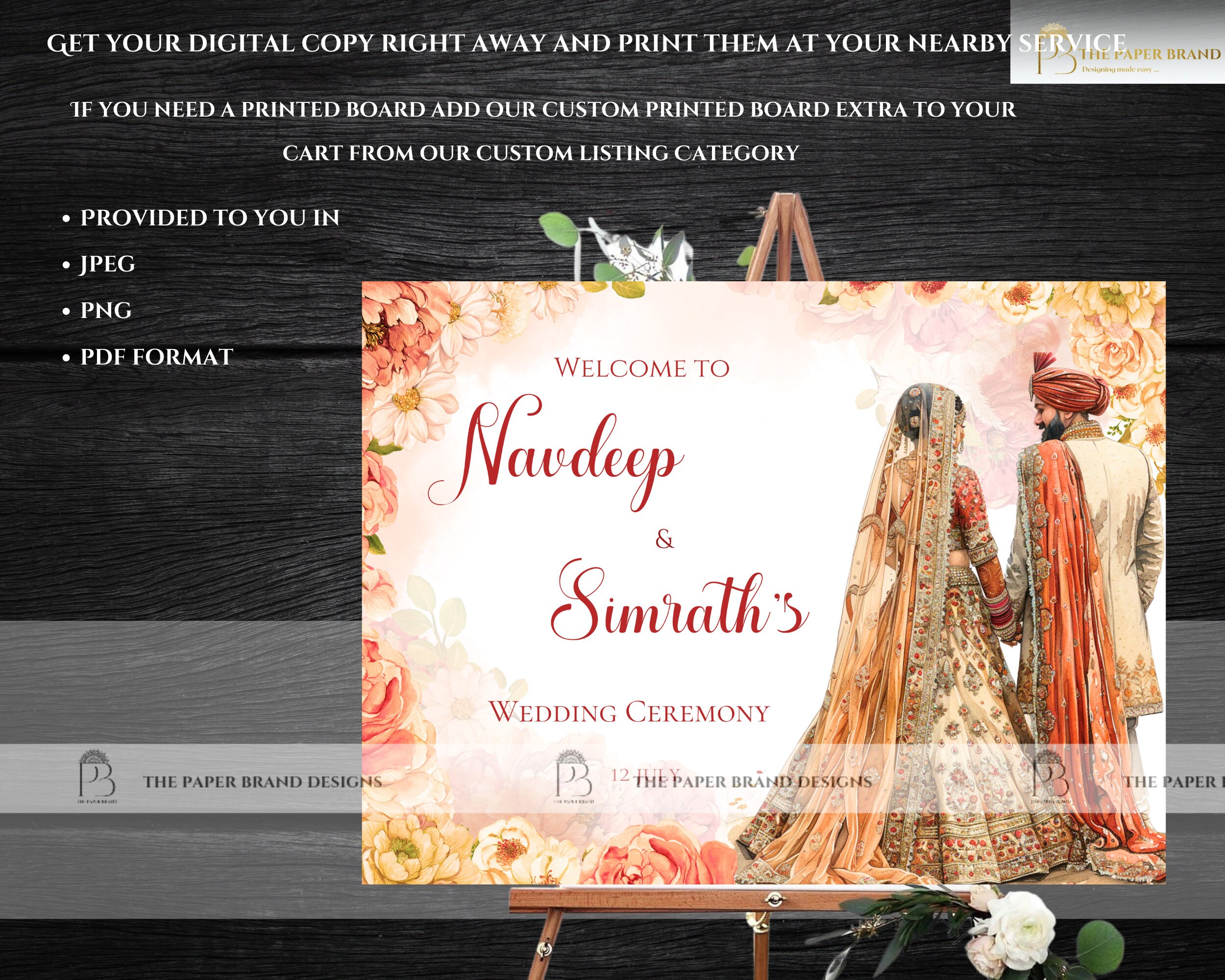 Indian Wedding Welcome Board as Hindu Welcome Signage, Hindu Wedding ...