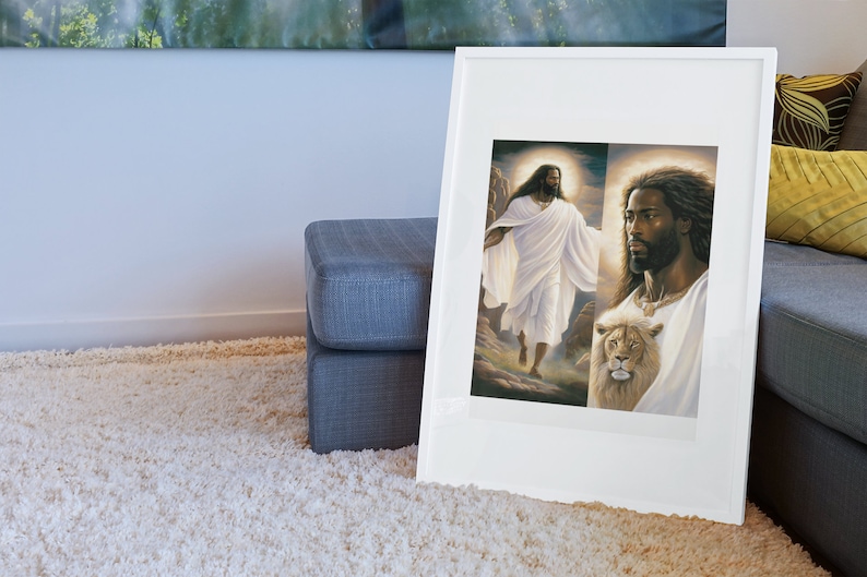 Downloadable art of Black Jesus In His Glory, Black Art, by African American Artist image 5