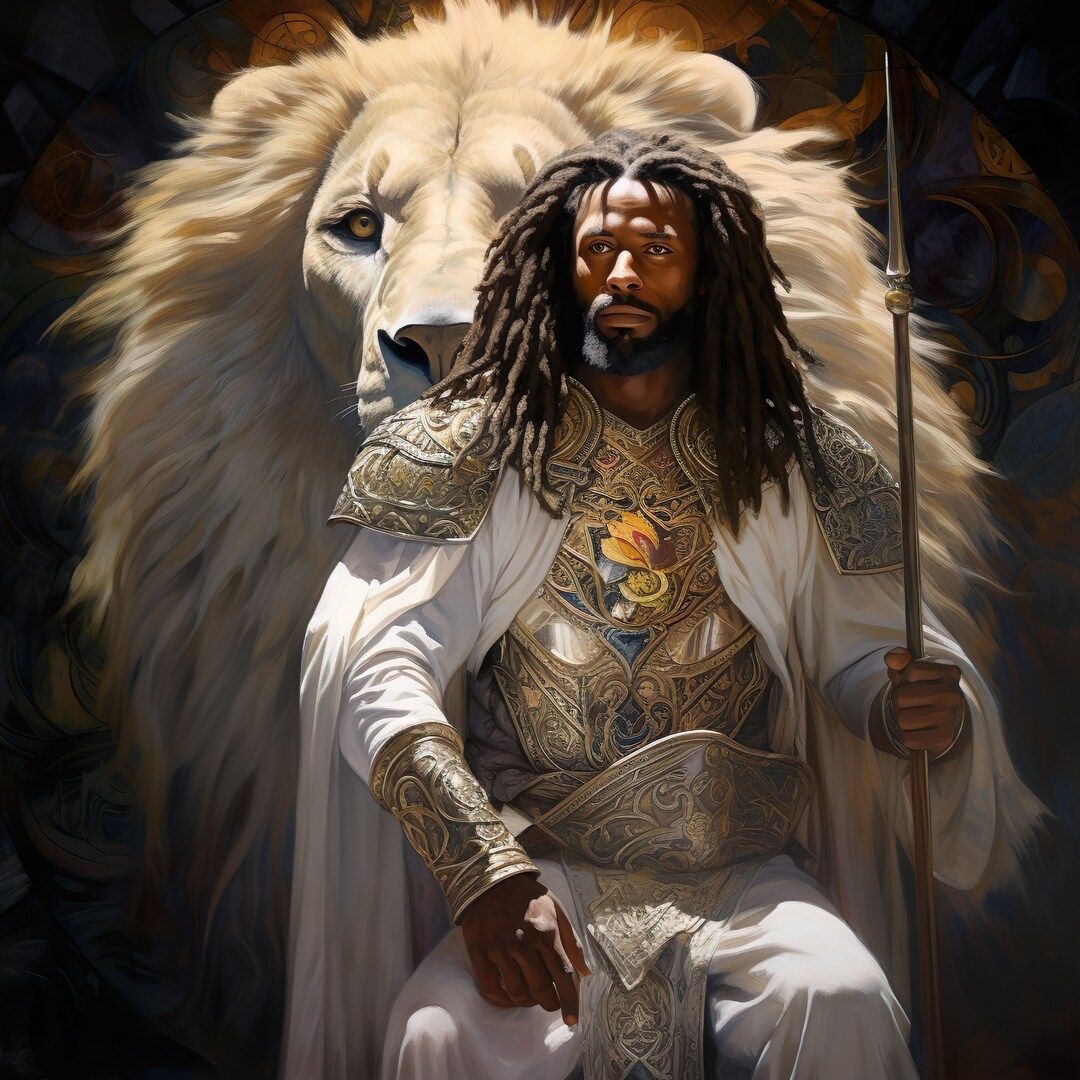 Mighty Jesus and the Lion With Christian Faith, Love and Hope Expressed