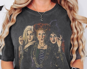 Comfort Colors® Hocus Pocus Shirt, Vintage Halloween Characters Tee, Spooky Season Shirt, Halloween Movie Shirt, Witchy Fall Shirt