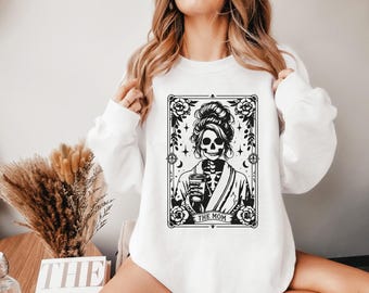 The Mom Tarot Card Sweatshirt, Skeleton Mother Hoodie, Witchy Celestial Mama Hoodie, Witch Mom Shirt, Mystic Mama Sweatshirt