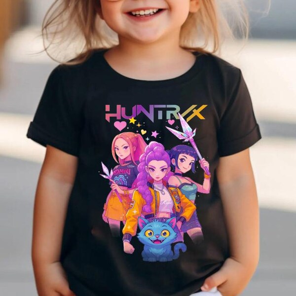 Huntrix Girls Kpop Demon Hunter Shirt, Huntrix Girls Youth Tee, Anime Kpop Fan Birthday Gifts