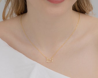 Gold Zodiac Sign Necklace, Constellation Pendant, Personalized Star Jewelry, Diamond  Necklace Gift  For Her, Mother's Day Gift, Mom Gift.