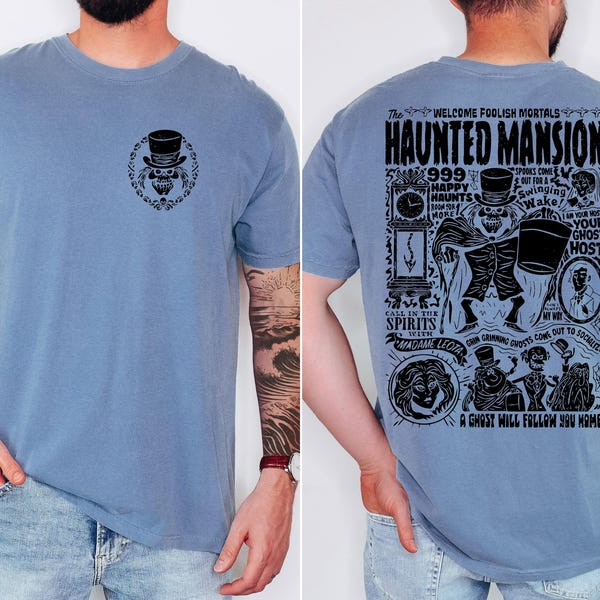 Comfort Colors® Haunted Mansion Nostalgia Shirt, Spooky Disney Tee,Vintage Ghost Ride T-Shirt, Halloween Disney Trip Outfit,Disney Fans Gift