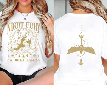 Comfort Colors® Night Fury Dragon T-Shirt,Gift for Dragon Lovers, How to Train Your Dragon Inspired Shirt,Fantasy Dragon T-Shirt,Cute Dragon
