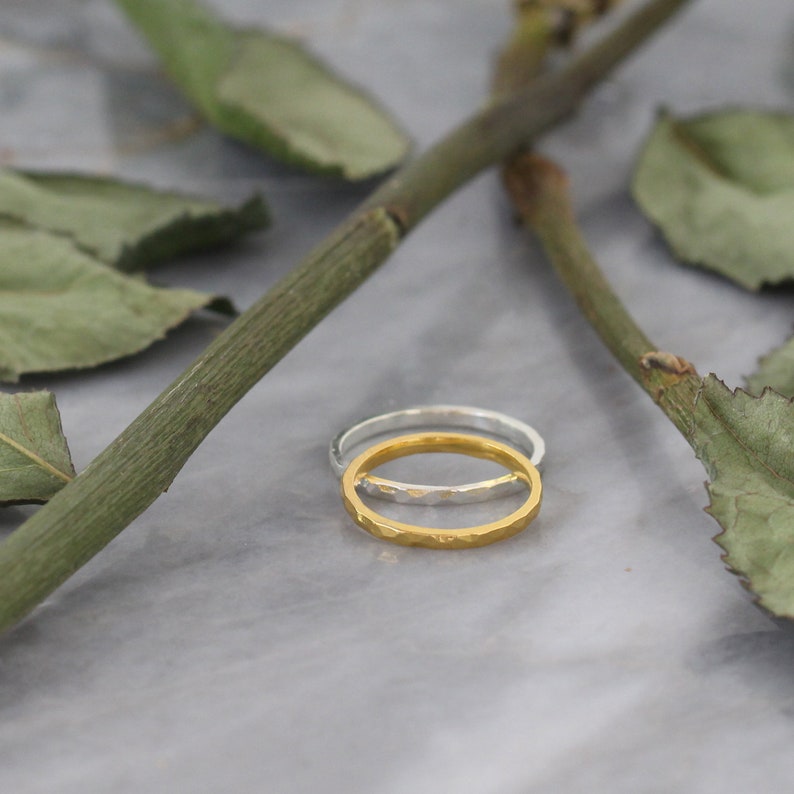 Minimalist Thin Gold Stacking Ring, Simple Gold Ring, Dainty Silver Stackable Ring, Women Jewelry, MTSR011 image 7