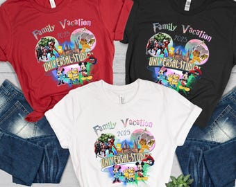 Universal Studios Family Vacation Custom Est Shirt, Matching Family Trip Tee, Custom Theme Park Shirts, Group Travel Top
