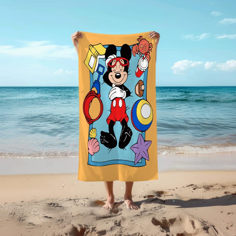 Mickey Mouse Beach Towel, Disney Summer Towel for Kids & Adults, Personalized Pool Towel, Vacation Beach Trip Must-Have, Disney Beach Towels image 1