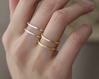 Simple Knuckle Ring, Gold and Silver Knuckle Ring, Minimalist Adjustable Ring, Christmas Gifts For Mom & Her, ERSKR011