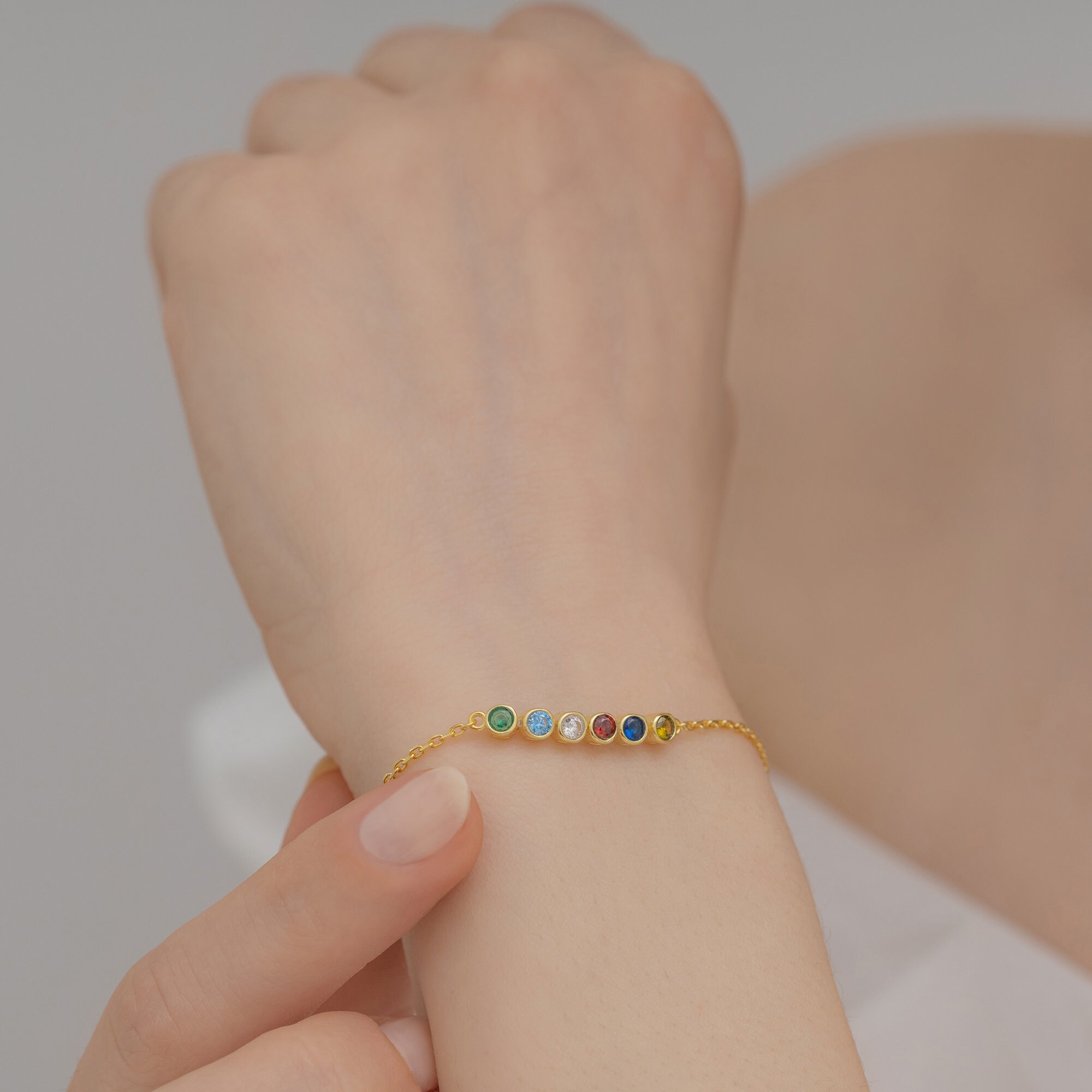 ブレスレット STONEHENgE Lucky You May 14K birthstone bracelet StoneHenge SHe 14K Bracelet B0036 14K Rose Gold Cubic