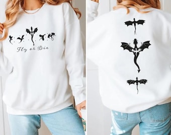 Dragon Sweatshirt,Fly or Die Hoodie,Gothic Dragon Pullover, Fantasy Dragon Gift,Anime Dragon Hoodie,Cool Streetwear Hoodie,Dragon Lover Gift