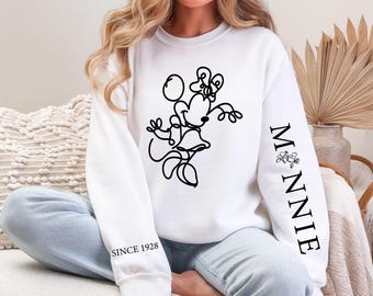 Minnie Since 1928 Sweatshirt, Vintage Disney Minnie Mouse Sweater, Classic Mickey and Co Hoodie, Retro Disney Pullover,Disney Hoodie