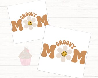 Mother's Day Printable Cookie Tag-Simple Groovy Mom Cookie Tags, Groovy Mom, Mothers Day Cookie Cards, Flowers, Spring