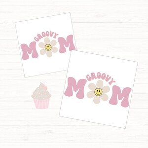 Etiqueta de biscoito rosa para impressão do dia das mães - Etiquetas de biscoitos simples rosa Groovy Mom, mãe Groovy, cartões de biscoitos do dia das mães, flores, primavera