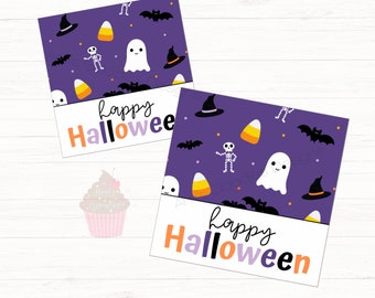 Etiqueta de galleta imprimible de Halloween- Feliz Halloween- Lindo Halloween - Halloween - Etiqueta de galleta imprimible - Descarga instantánea - Etiquetas de 2' y 2,5'