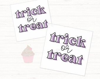 Halloween Printable Cookie Tag- Happy Halloween- Trick or Treat- Halloween -Printable Cookie Tag - Instant Download - 2' & 2.5' Tags