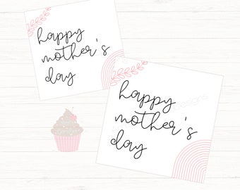 Printable 2" | 2.5" Minimalist Mother’s Day Tag - Simple Mother’s Day Tag Mother’s Day - Happy Mother’s Day - Printable Cookie Tag