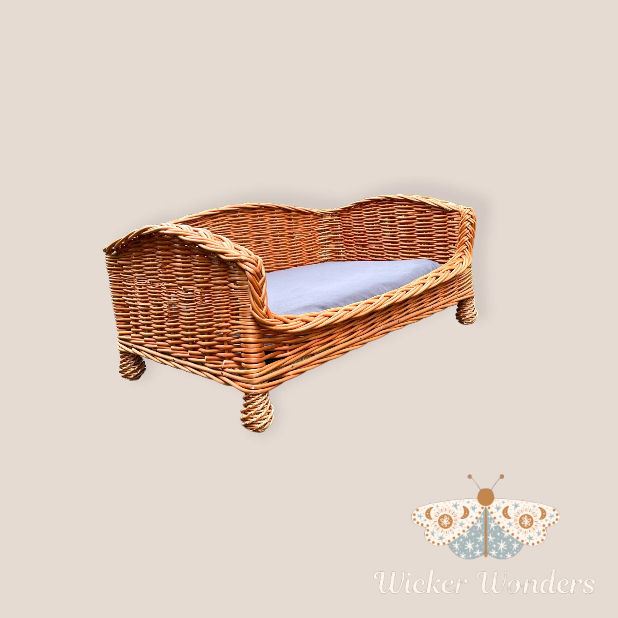 Wicker Dog Bed Wicker Cat Bed Comfy Pet Bed Soft Cat Bed Etsy