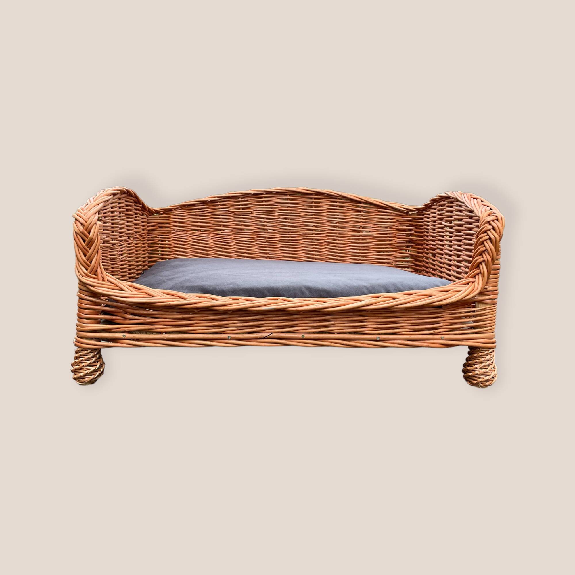 Wicker Dog Bed Wicker Cat Bed Comfy Pet Bed Soft Cat Bed Etsy
