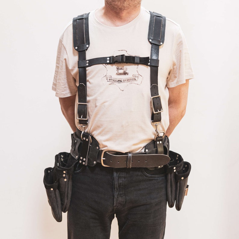 Professional Carpenter Leather Tool Belt, Tool Belt With Suspenders ...