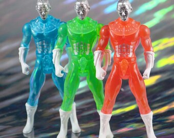Glyos Knights of the Slice Mikros Brick Lime and Teal Trio Micronauts Homage Action Figure Set