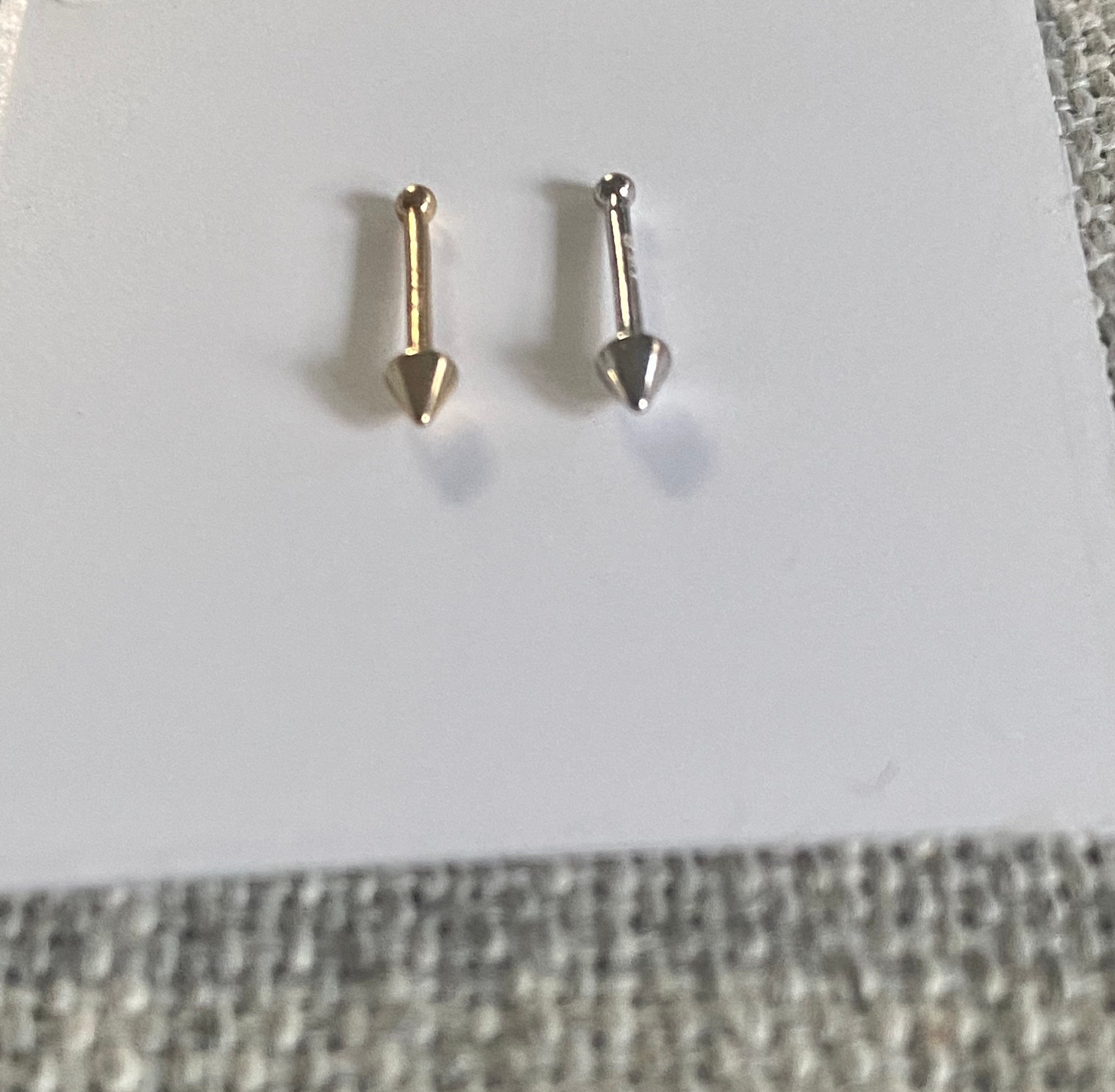 14K Solid Gold Nose Stud With Arrow Bone Nose Stud Classic