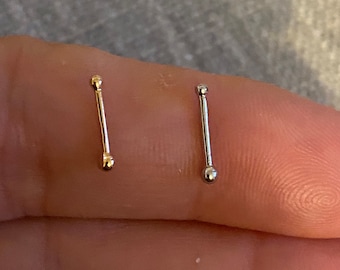 14K Solid Gold Nose Stud, Bone Nose Stud, Classic Gold Nose Ring