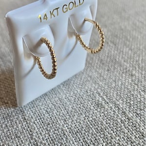 14K Solid Gold Hoop Earrings, Small Gold Hoops,Rose Gold-Yellow Gold-White Gold Earrings