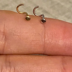 14K Solid Gold Nose Stud, Bone Nose Stud, Classic Gold Nose Ring