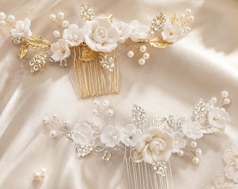 Wedding Hair Accessory, Pearl Bridal Hair Vine, Flower Hair Comb