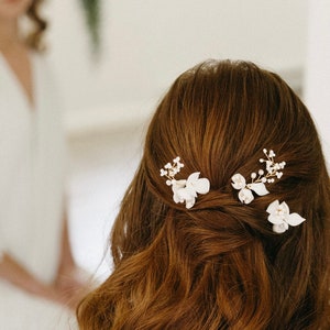 Wedding Accessory Set Bridal Hair Pins Wedding flower Hair Accessories Bridal Hair pins Bridal Earrings Bridesmaid Hair Pins Bride Hairpiece