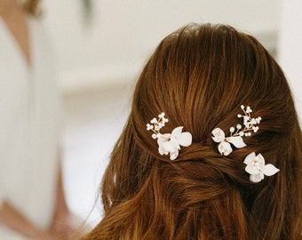 Wedding Accessory Set Bridal Hair Pins Wedding flower Hair Accessories Bridal Hair pins Bridal Earrings Bridesmaid Hair Pins Bride Hairpiece