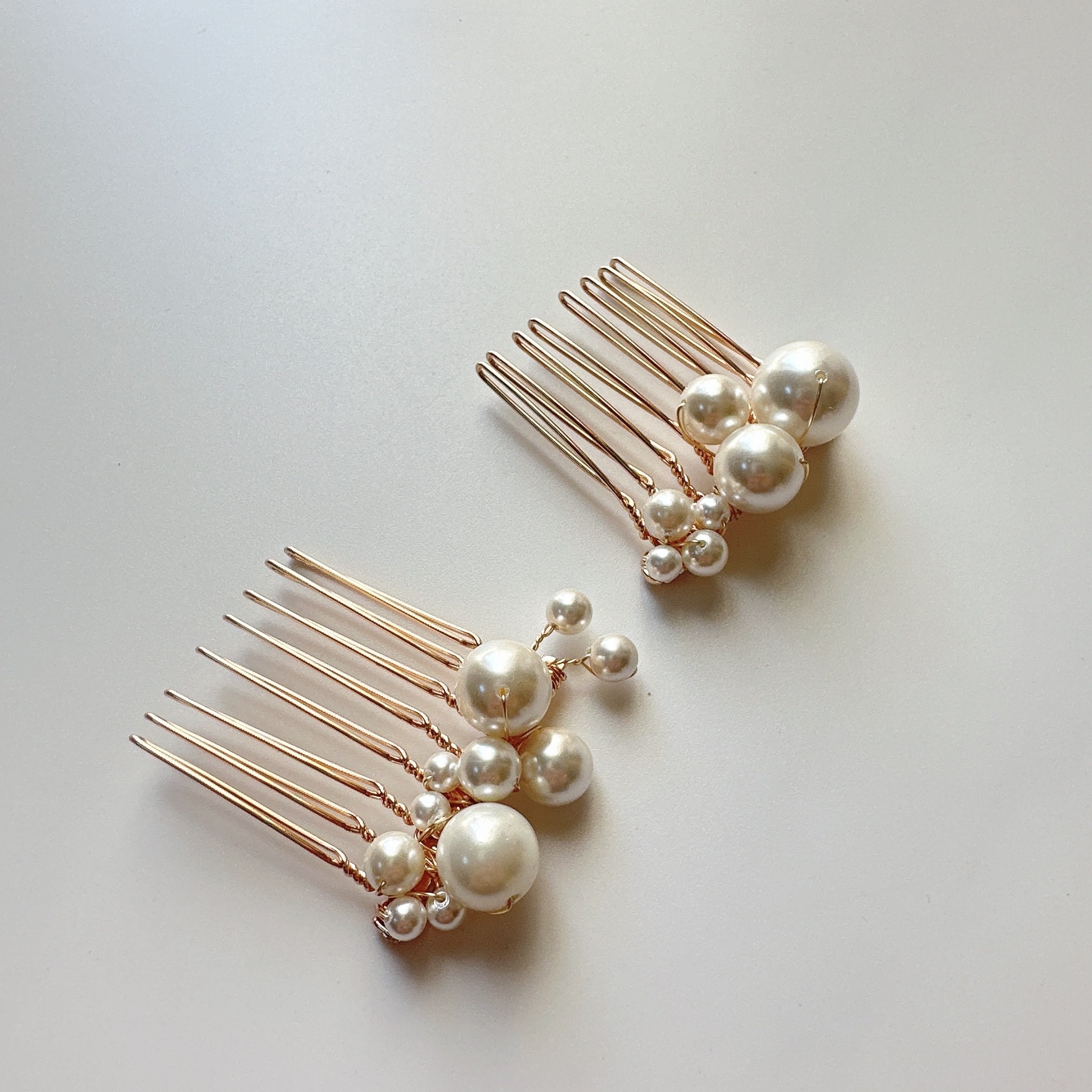 Temacd Hair Clip Golden-plated Faux Pearl Decor Electroplating S