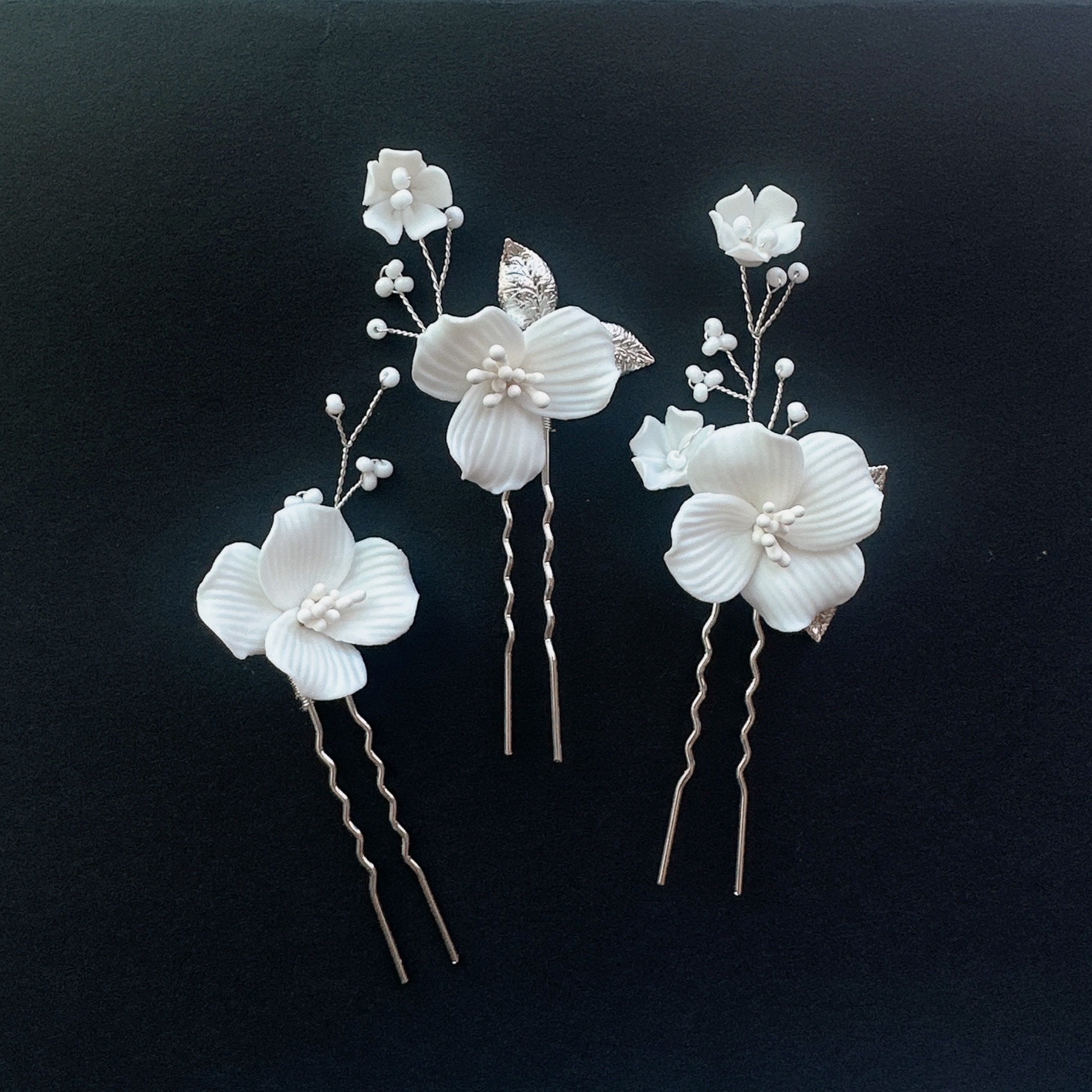 Floral Wedding Hairpiece for Bride Hair Pin Set, Boho Hairpiece for ...