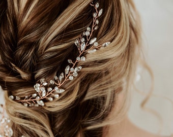 Braut Haarranke für die Braut Kristall Haarteil für Braut Kristall Haar Vine Hochzeit Gold Hair Vine Silber Kopfschmuck Hochzeit Haarteil Braut